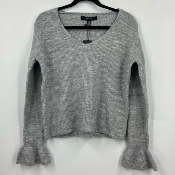 Vero Moda Women's Simone V-Neck Long Sleeve Ruffle Cuff Sweater Size XS NWT - Picture 1 of 10